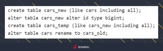 Create the new table, modify it and rename the old one