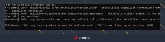 Zap is now listening on localhost: <port>