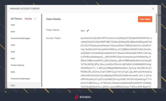 Next you will be able to view the received token, which you can use to send to your secure Api
