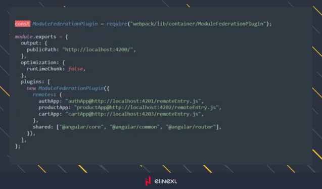 Configure Module Federation in Host in `webpack.config.js`