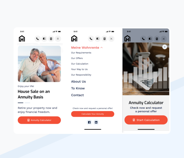 Web design for a real estate website