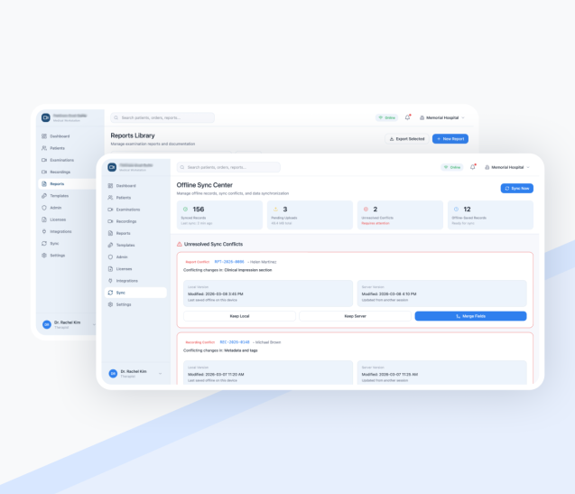 Offline sync center