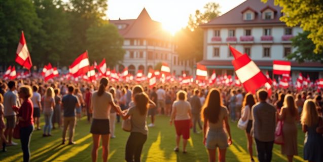 Austrian flag celebration