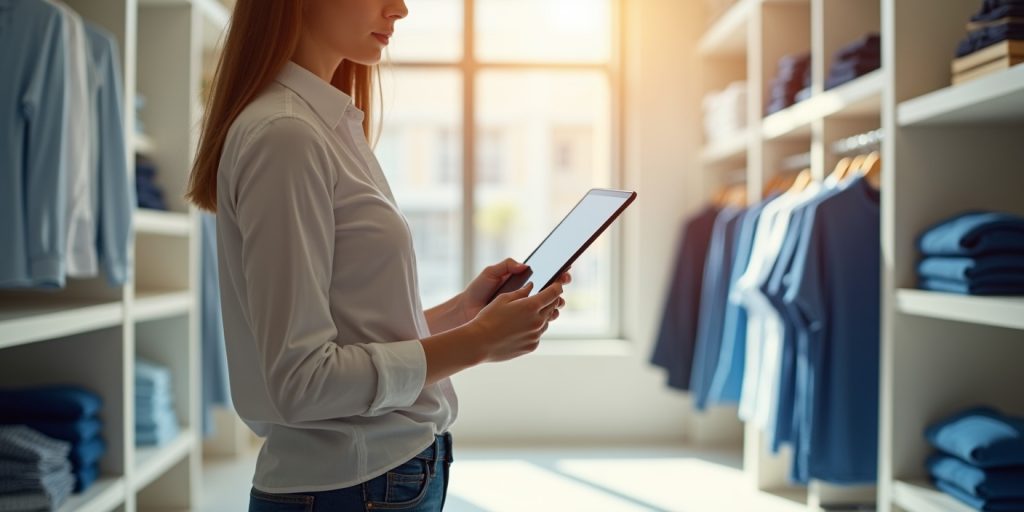 Retailer using mobile ERP