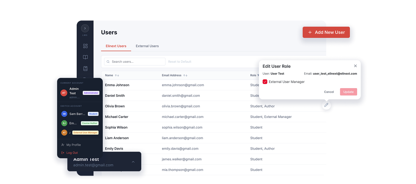 Users Elinext LMS Modules