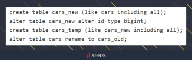 Create the new table, modify it and rename the old one