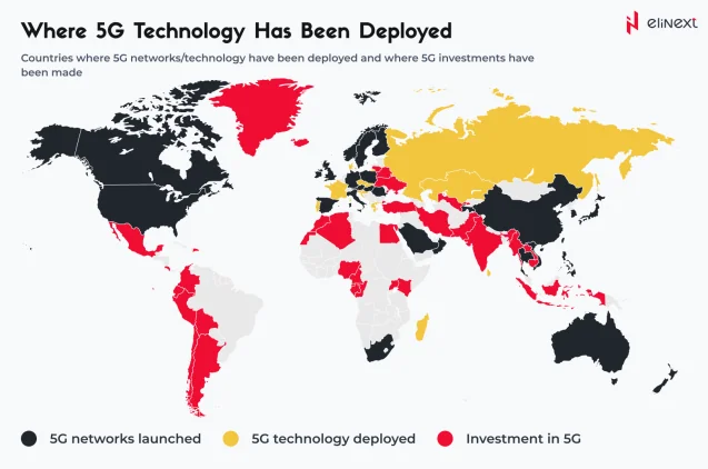 The world 5G launch map