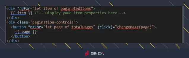 Modify the pagination.component.html file