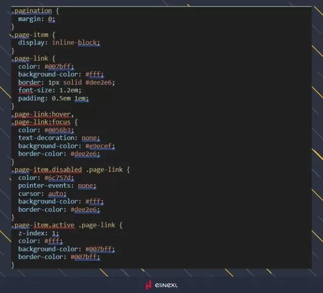 Modify the pagination.component.css file