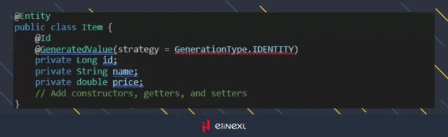 Create an Entity class representing your data