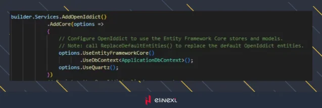 Now it's time to set up Openiddict. You can see the description in the screenshots 1