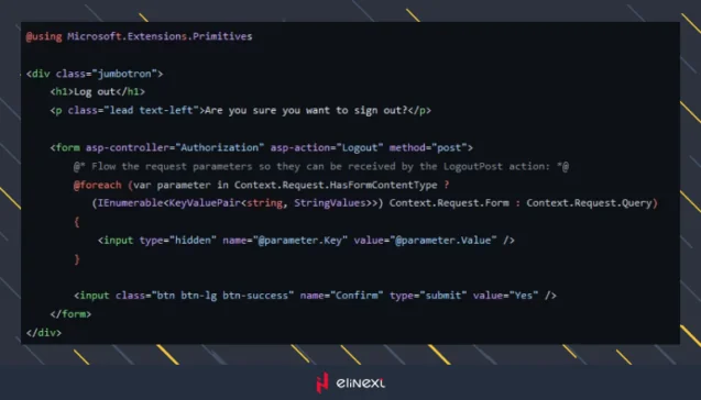 Add a page Logout to confirm logout Views/Authorization/Logout.cshtml