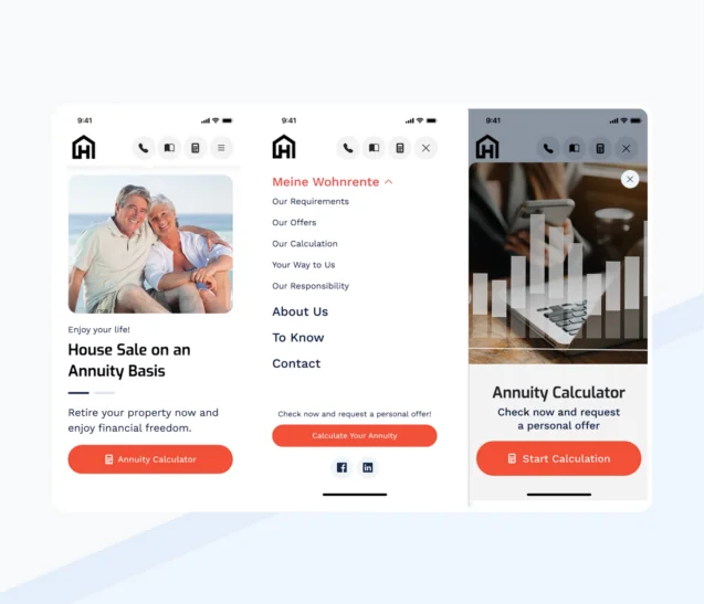 Web design for a real estate website